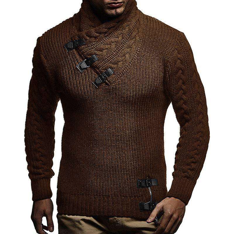 New Men's Turtleneck Sweater Solid Color Long Sleeve - EX-STOCK CANADA