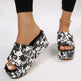 New Round Toe Wedge Embroidered Classic Embroidery Slippers For Women - EX-STOCK CANADA