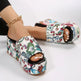 New Round Toe Wedge Embroidered Classic Embroidery Slippers For Women - EX-STOCK CANADA