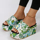 New Round Toe Wedge Embroidered Classic Embroidery Slippers For Women - EX-STOCK CANADA