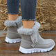 New Snow Boots Winter Warm Thickened Solid Color Plush Ankle Boots With Buckle Design Plus Velvet Flat Shoes For Women - EX-STOCK CANADA