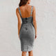 New U-neck Suspender Denim Dress Summer Casual Tight Slim Fit Dresses With Slit Design Womens Clothing - EX-STOCK CANADA