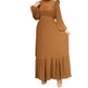 New Women's Net Color High Collar Pullover Fashion Loose Middle East Dresses - EX-STOCK CANADA