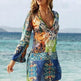 New Women'S Wear Europe And America Sexy V-Neck Chiffon Long Sleeve Printed Beach Skirt Skirt - EX-STOCK CANADA