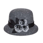 New women's woolen French plain weave flowers basin hat - EX-STOCK CANADA