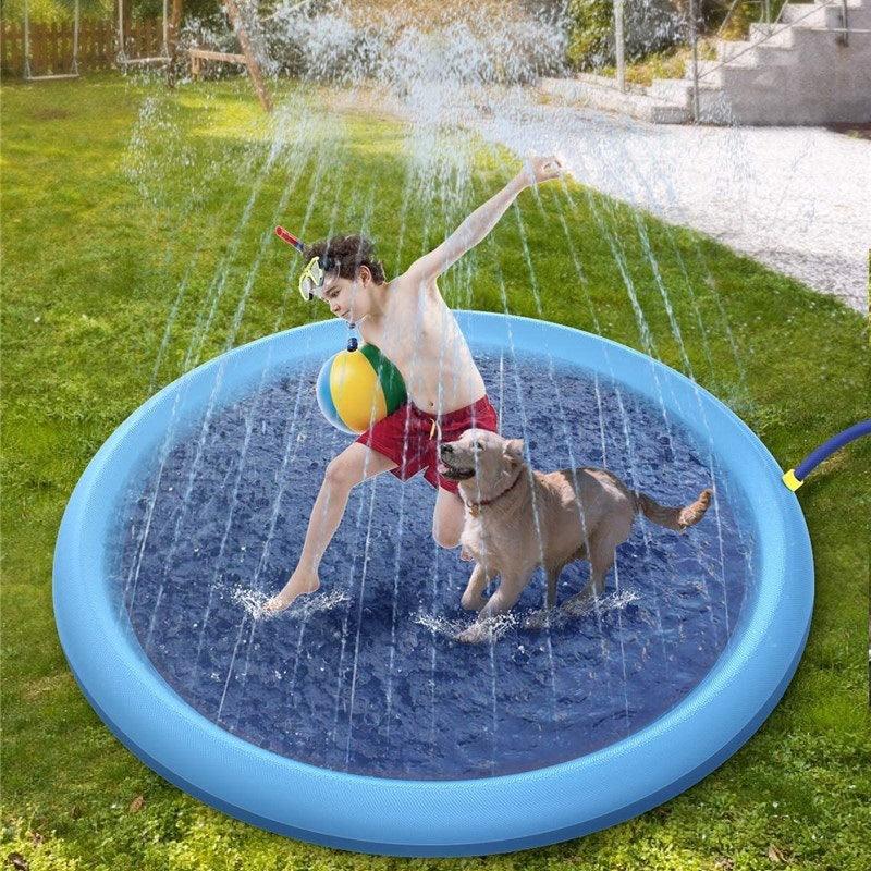 Non-Slip Splash Pad For Kids And Pet Dog Pool Summer Outdoor Water Toys Fun Backyard Fountain Play Mat - EX-STOCK CANADA