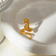 Ocean 18K Gold Stainless Steel Seahorse Opening Ring for Women - EX-STOCK CANADA