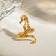 Ocean 18K Gold Stainless Steel Seahorse Opening Ring for Women - EX-STOCK CANADA