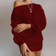 Off Shoulder Knitted Sweater Dress - Elegant Streetwear - EX-STOCK CANADA