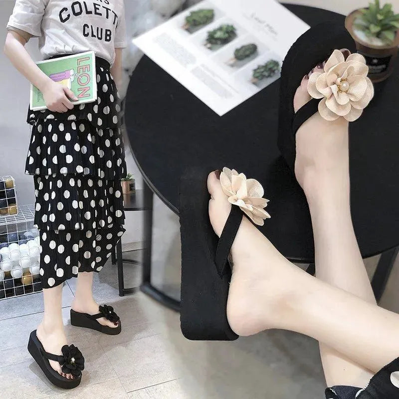 Outer Wear Flat Beach Shoes Flower Sandals - EX-STOCK CANADA