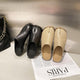 Outer Wear Split Toe Sheepskin Closed Toe Half Leathers Slippers for Women - EX-STOCK CANADA