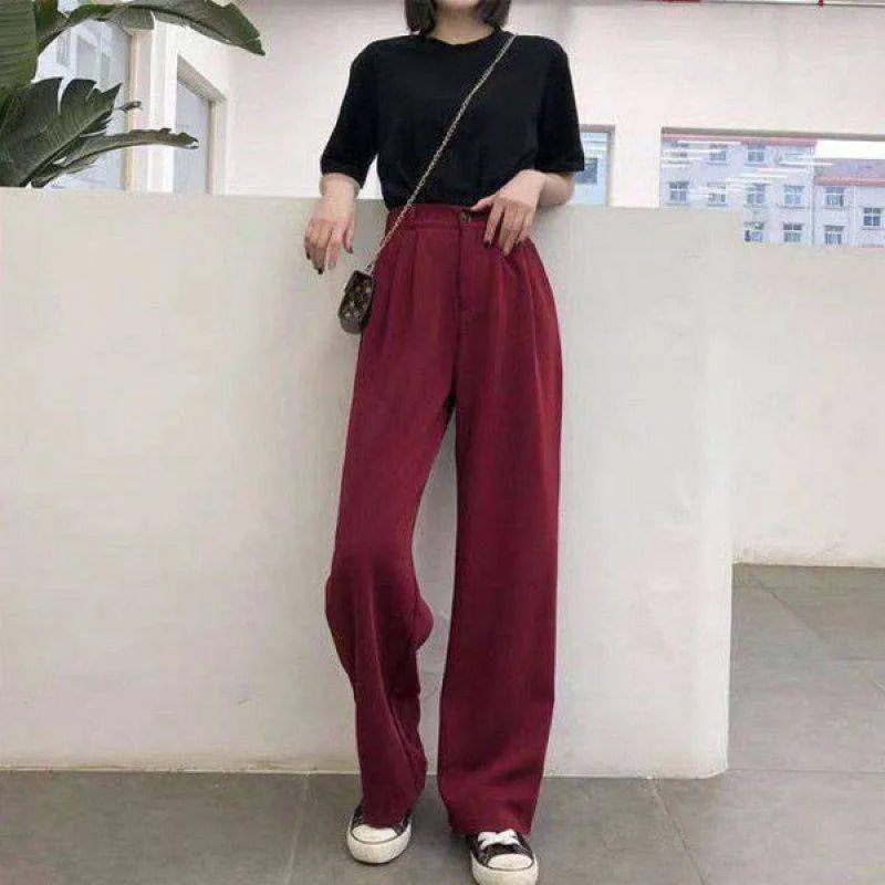 Oversized Women's Drape Suit Pants Loose Straight Leg - EX-STOCK CANADA