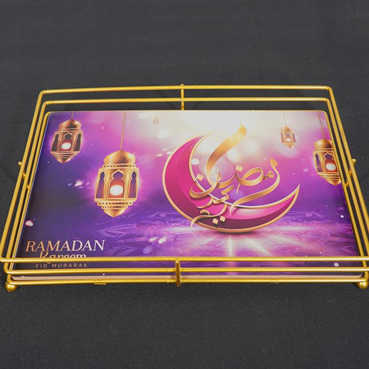 Painted Islamic Ramadan Iron Serving Tray - EX-STOCK CANADA