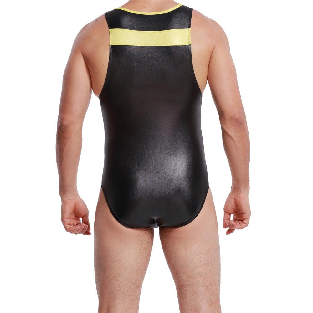 Patent leather one-piece gym suit - EX-STOCK CANADA
