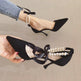 Pearl Ankle Strap High Heels Trendy Pointed Toe Stiletto Shoes - EX-STOCK CANADA