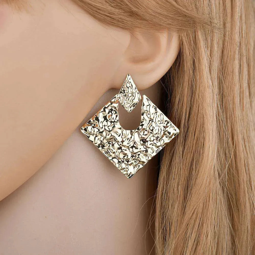 Personality Geometry Rhombus Irregular Alloy Earrings - EX-STOCK CANADA