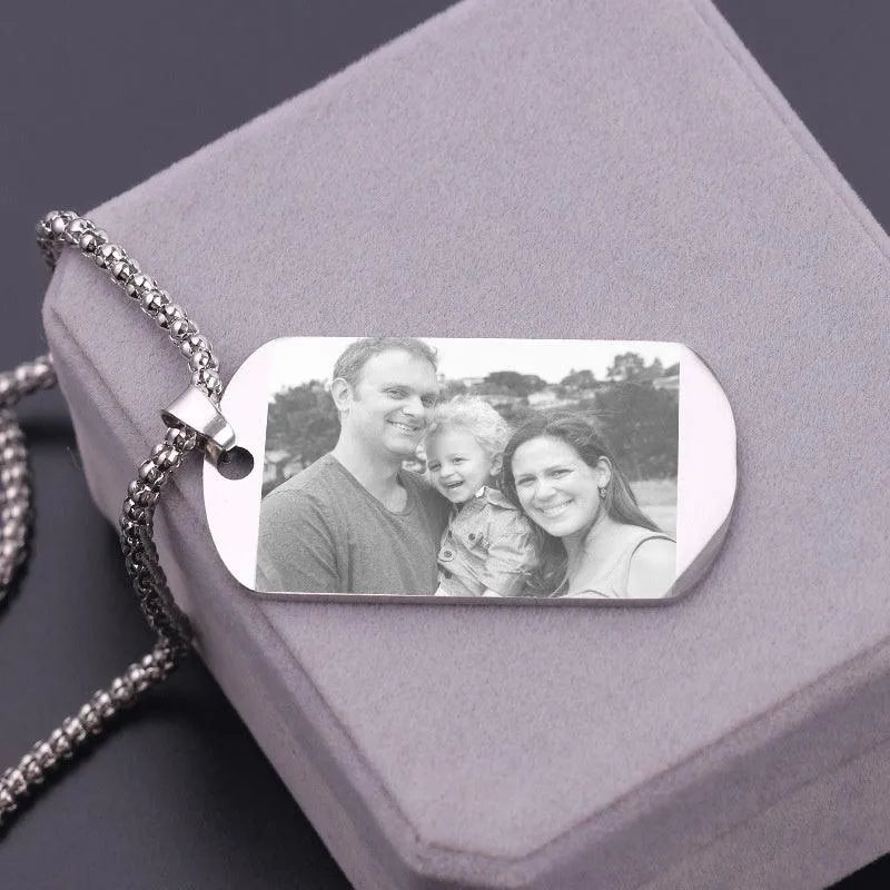 Personalized Nameplate Custom Name Photo Necklace Custom Jewelry Stainless Steel Necklace - EX-STOCK CANADA