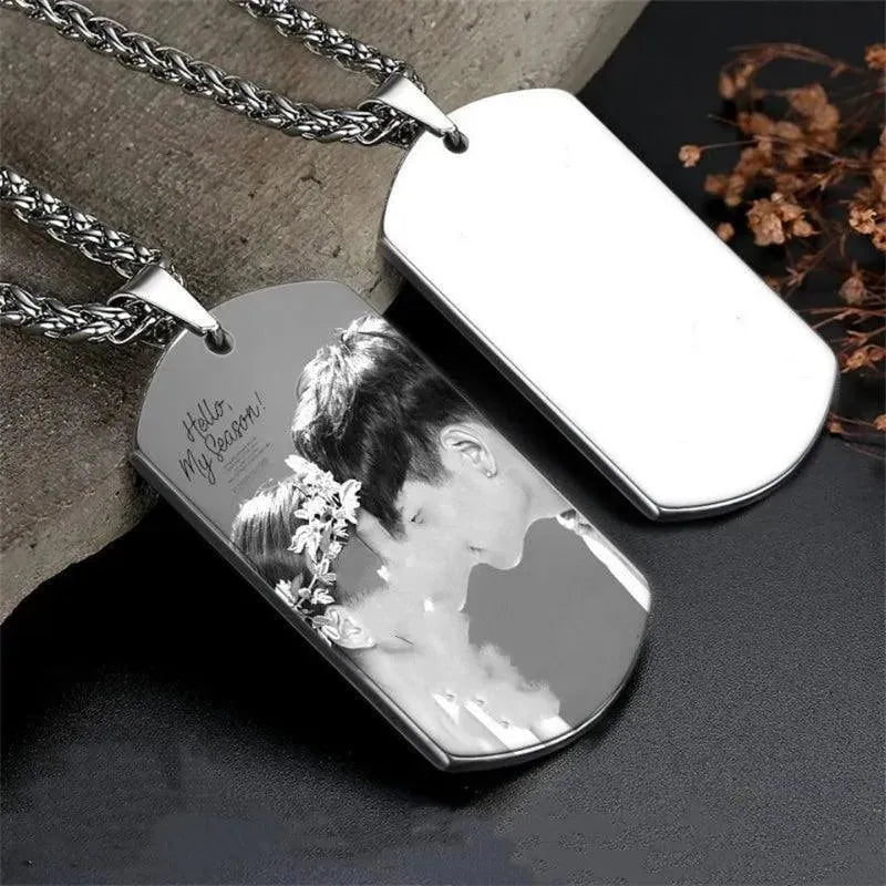 Personalized Nameplate Custom Name Photo Necklace Custom Jewelry Stainless Steel Necklace - EX-STOCK CANADA