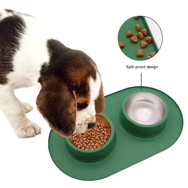 Pet Anti-skid Anti-splash Silicone Stainless Steel Bowl For Pet - EX-STOCK CANADA