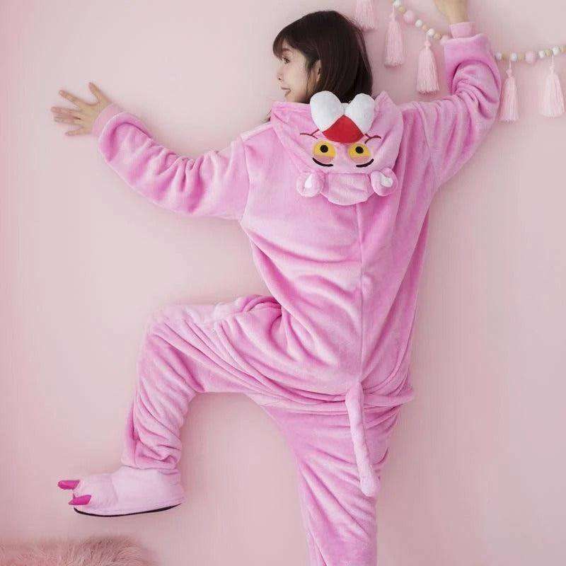 Pink cartoon one-piece pajamas - EX-STOCK CANADA