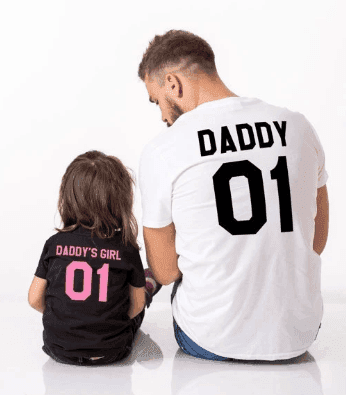 Pink word parent-child family outfit - EX-STOCK CANADA