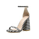 Plaid chunky high heel women's shoes - EX-STOCK CANADA