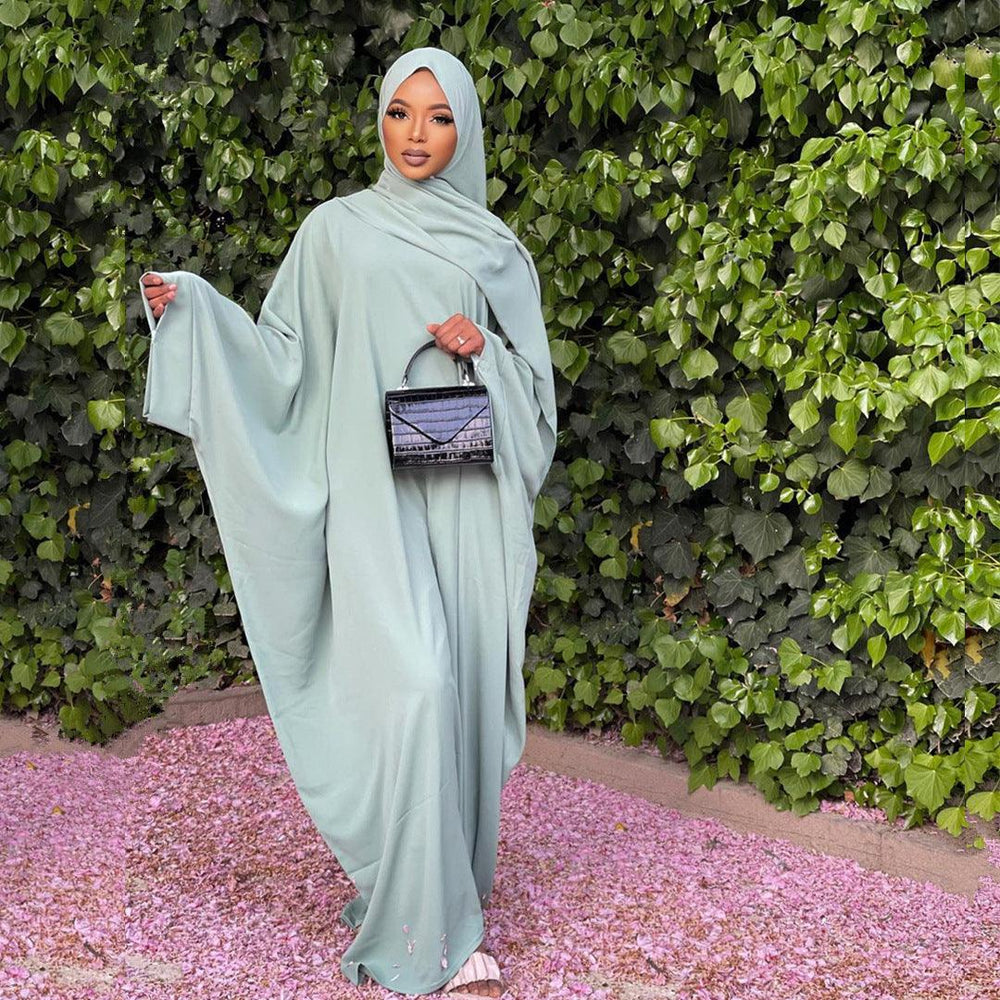 Plain Solid Color Dress for Arab Middle East Dubai Turkey Women. - EX-STOCK CANADA