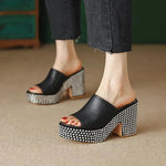 Platform Sandals High Heel Chunky Heel Sandals - EX-STOCK CANADA