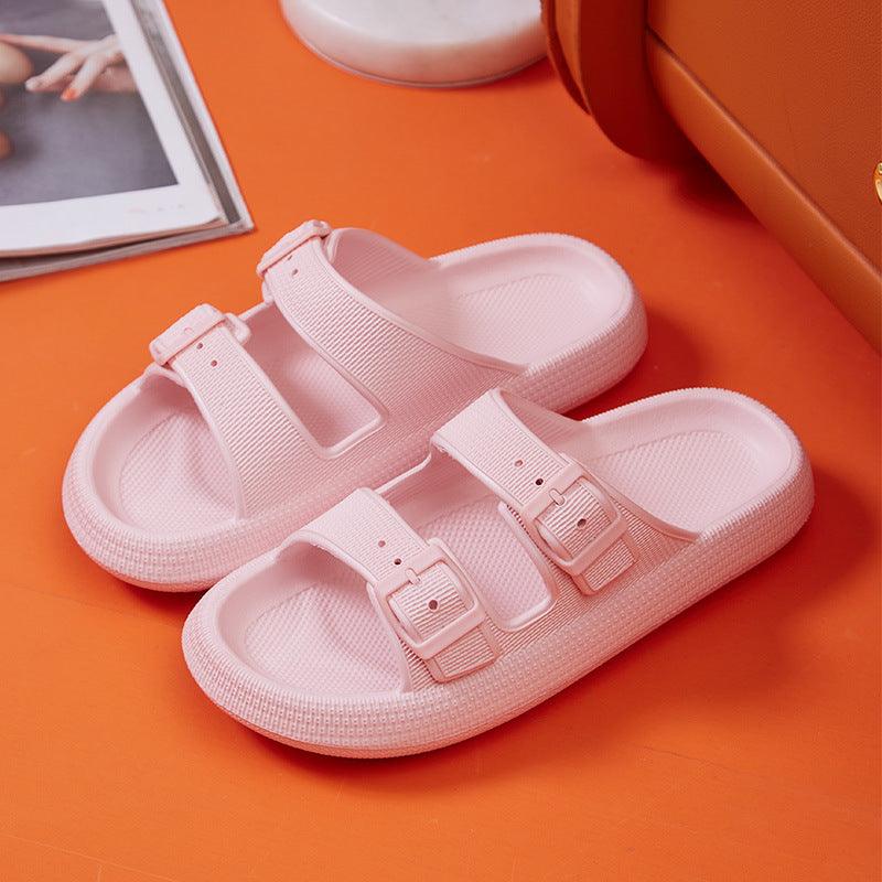 Platform Slippers Women's Summer Buckle Home Shoes Fashion Outdoor Wear Soft Bottom Sandals Ladies Slippers - EX-STOCK CANADA