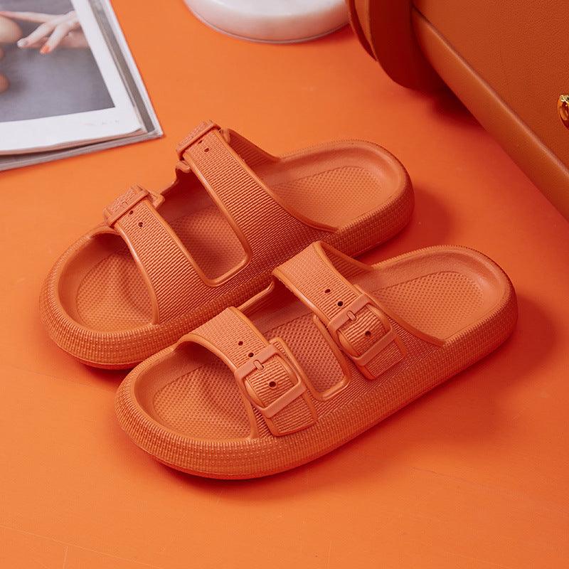 Platform Slippers Women's Summer Buckle Home Shoes Fashion Outdoor Wear Soft Bottom Sandals Ladies Slippers - EX-STOCK CANADA