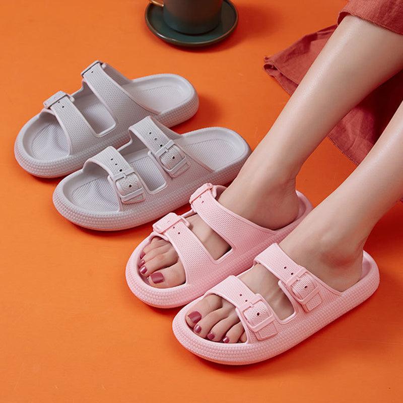 Platform Slippers Women's Summer Buckle Home Shoes Fashion Outdoor Wear Soft Bottom Sandals Ladies Slippers - EX-STOCK CANADA