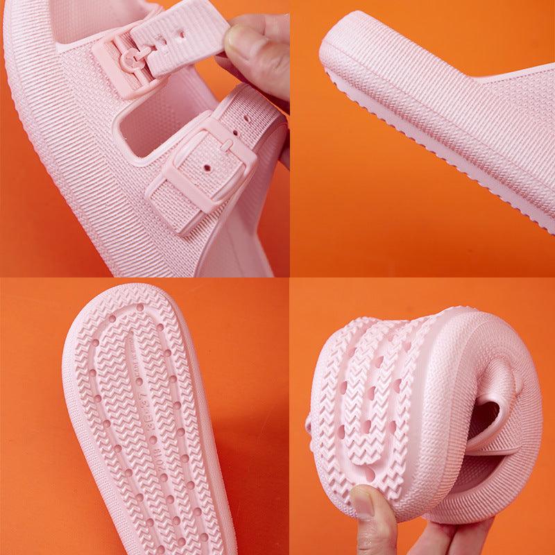Platform Slippers Women's Summer Buckle Home Shoes Fashion Outdoor Wear Soft Bottom Sandals Ladies Slippers - EX-STOCK CANADA
