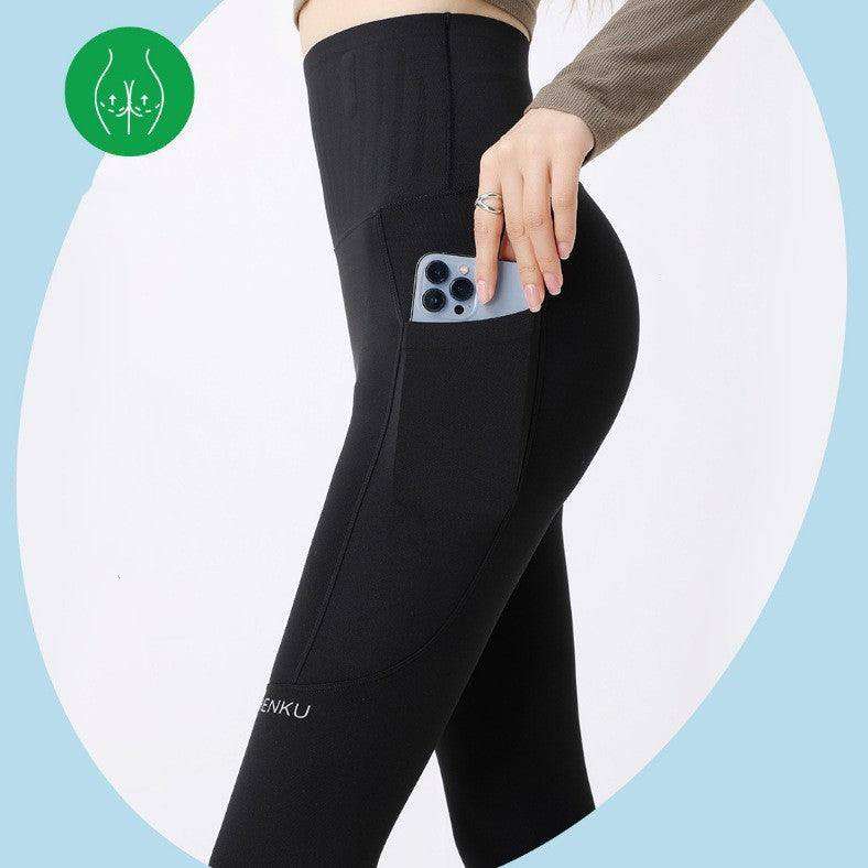 Pocket Cropped Shark Outer Wear Hip Raise Yoga Pants - EX-STOCK CANADA