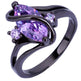 Popular Fashion Luxury Retro Purple Zircon CZ Color Crystal Ring Ladies Engagement Jewelry Stainless Steel Ring - EX-STOCK CANADA