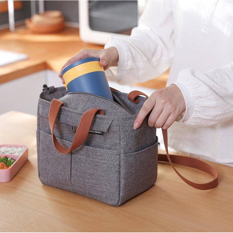 Portable Insulated Lunch Box Lunch Bag Shoulder Bags For Picnic Outdoor - EX-STOCK CANADA