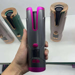 Portable LCD Hair Curler: Rechargeable, Ceramic, Auto Rotating - EX-STOCK CANADA