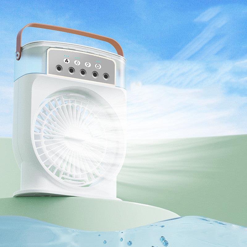 Portable USB Air Conditioner Cooling Fan With 5 Sprays 7 Color Light 600ML Water Tank Spray Mist Air Cooler Humidifiers - EX-STOCK CANADA