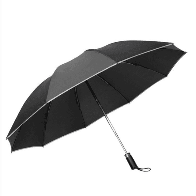 Portable Windproof Umbrella, 10Ribs Auto Close, Reflective for Safety - EX-STOCK CANADA