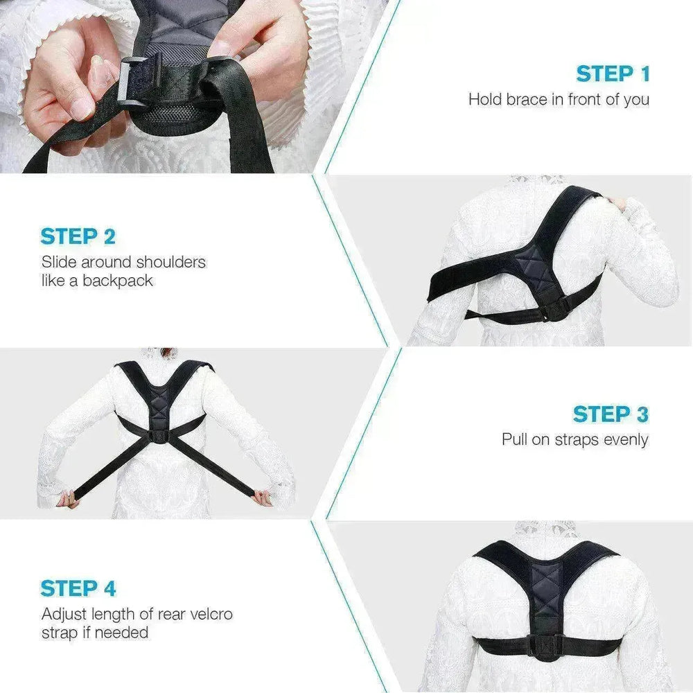 Posture Corrector Men Women Upper Back Pain Brace Clavicle Support Straightener - EX-STOCK CANADA