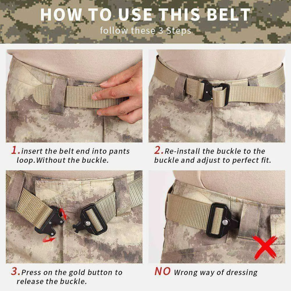 PREMIUM Men Casual Military Belt Tactical Waistband Rescue Rigger Nylon Belt USA - EX-STOCK CANADA