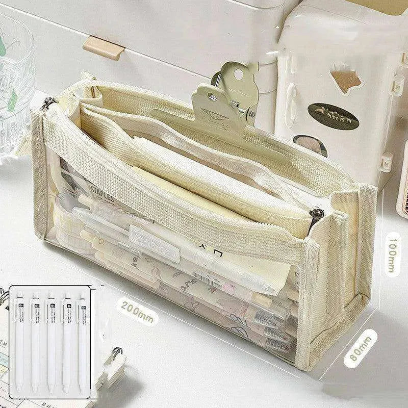 Primary School Transparent Pen Bag High Appearance Level Large Capacity - EX-STOCK CANADA