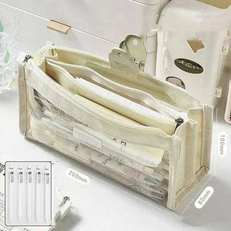 Primary School Transparent Pen Bag High Appearance Level Large Capacity - EX-STOCK CANADA