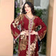 Printed Embroidered Elegant Arab Dubai Turkey Middle Eastern Sophisticated Women Abaya Dress Robe - EX-STOCK CANADA