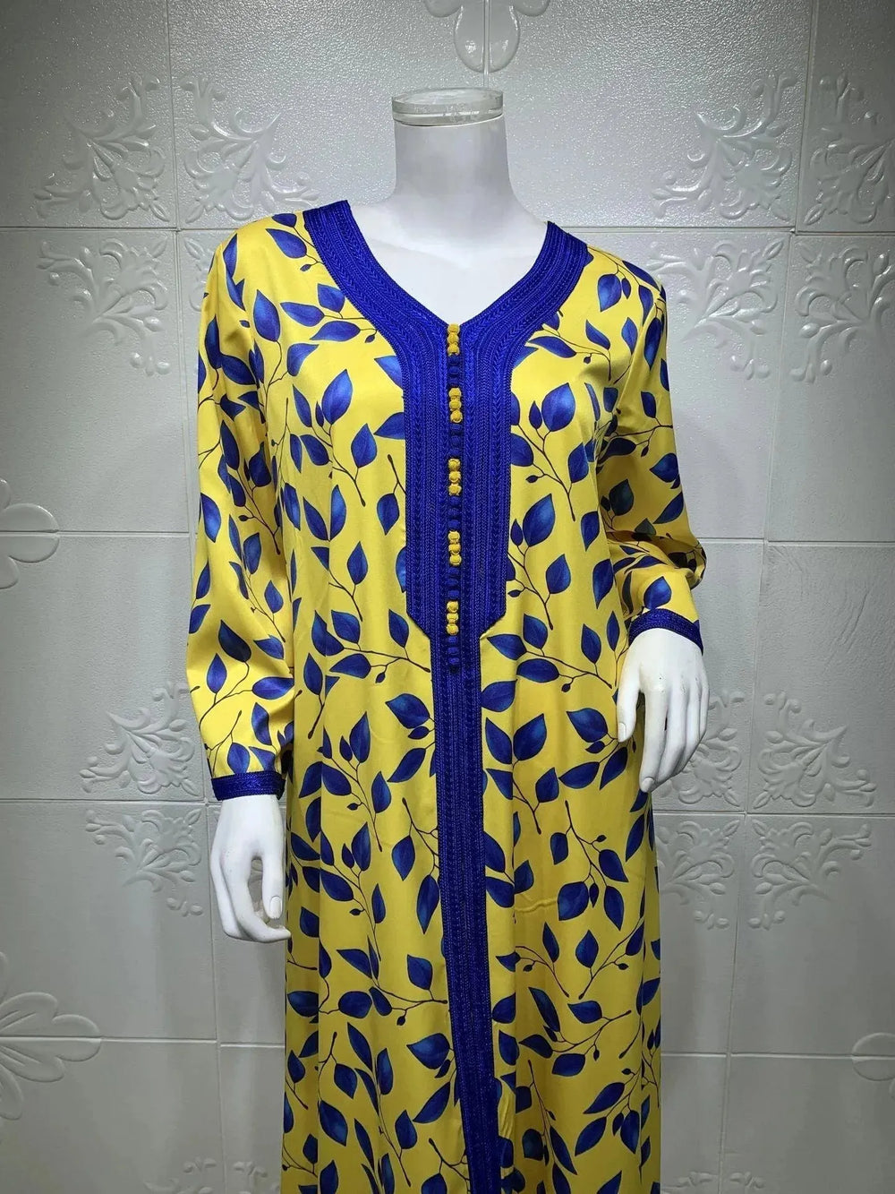 Printed Floral Abaya Dress Robe for Arab Dubai Turkey Middle East Women. - EX-STOCK CANADA