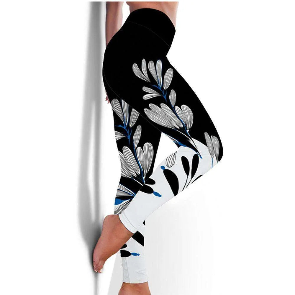 Printed Floral Butterfly Leggings High Waist Slim Yoga Pants Leggings - EX-STOCK CANADA