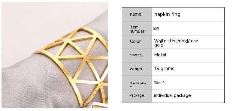 Prismatic Elegant Non-package Napkin Ring - EX-STOCK CANADA