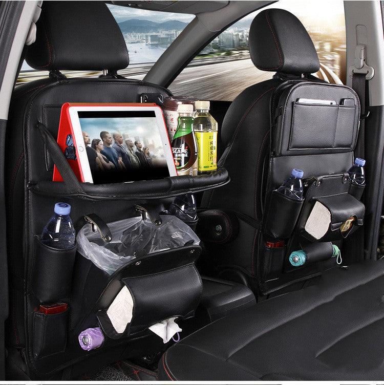 PU Leather Car Storage Bag Multifunction Seat Back Tray Hanging Bag Waterproof Car Seat Organizer Automotive Interior Accessories - EX-STOCK CANADA