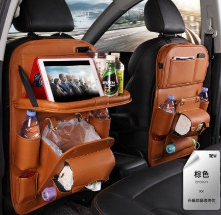 PU Leather Car Storage Bag Multifunction Seat Back Tray Hanging Bag Waterproof Car Seat Organizer Automotive Interior Accessories - EX-STOCK CANADA