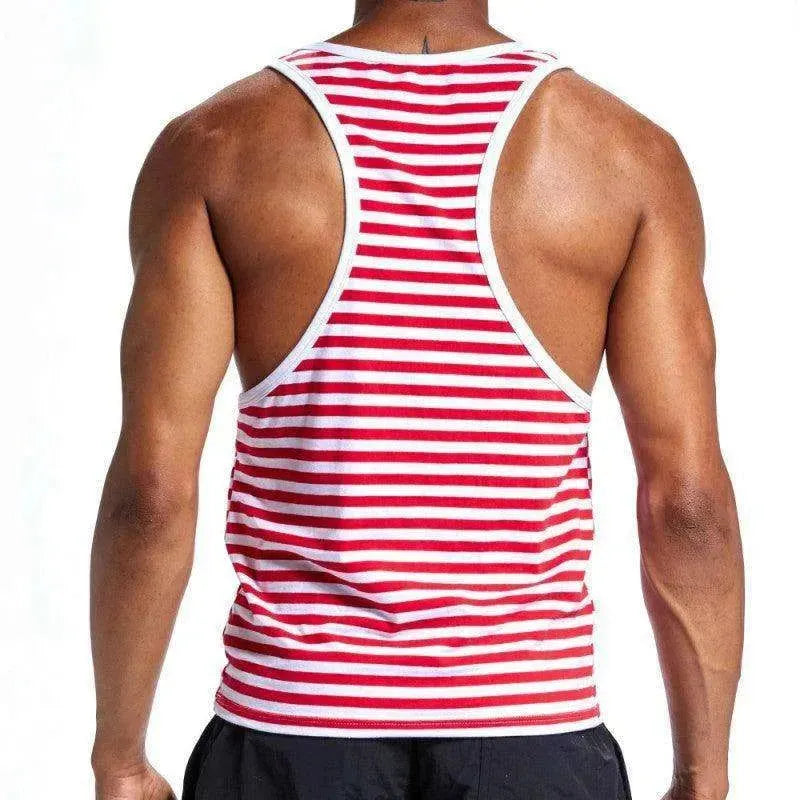 Racer vest, cotton vest, striped sweat vest, casual vest - EX-STOCK CANADA