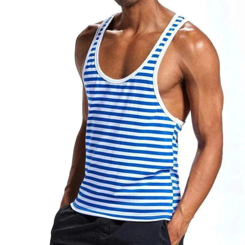 Racer vest, cotton vest, striped sweat vest, casual vest - EX-STOCK CANADA